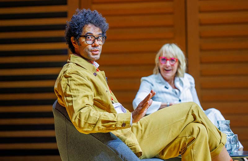 Richard Ayoade and Louise Minchin at the Festival of Speech